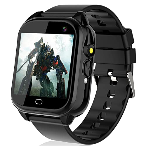 Smart Watch for Kids Boys Girls Learning Toys with 26 Games Camera Voice Music Video Player Recorder Pedometer Flashlight Alarm Clock Calendar IP67 Waterproof,4-12 Years Birthday