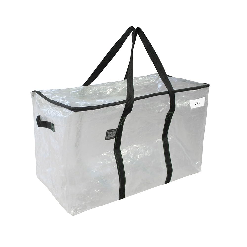 Pack and Move - Zestaw 6 przezroczystych toreb do przeprowadzki, 70 x 35 x 42 cm, do przeprowadzki i transportu, bardzo wytrzymały, wielokrotnego użytku, 100 l