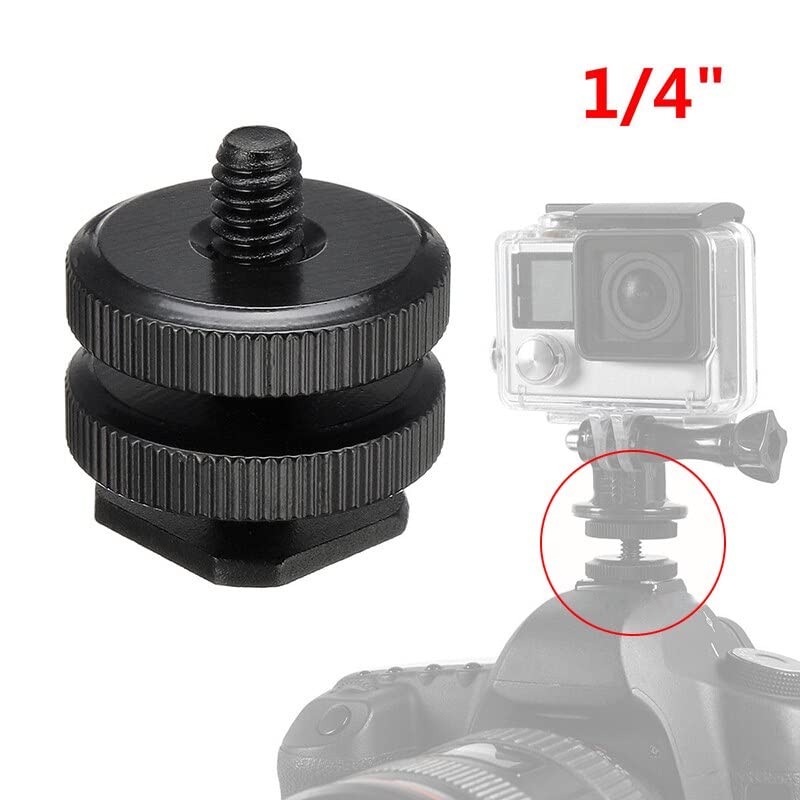 Image of BKN Metal Durable Camera Shoe Adapter Mount 1 /4 inch Dual Thumb Screw Flash Camera Adapter for Canon Sony Nikon DSLR Camera Accessories - 2pcs