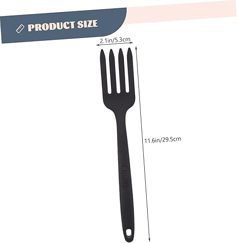 Miniatura 8 de Hemoton Tenedor flexible de silicona, 2 piezas, tenedor de cocina de silicona, tenedor para mezclar papas, tenedor antiadherente para mezclar