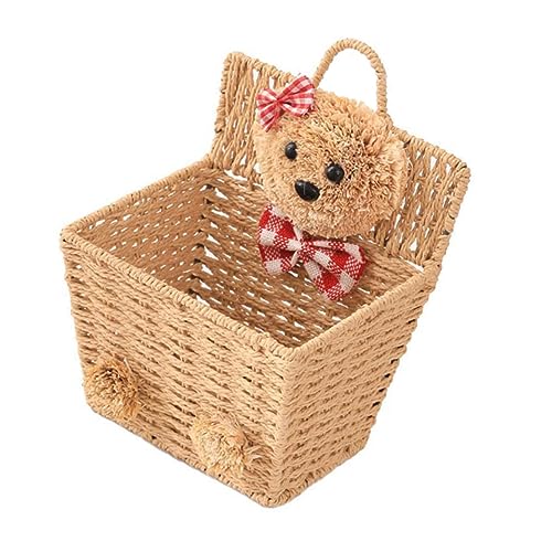 TOYANDONA Wunderschöner Handgefertigter Wicker Korb mit Cartoon Bär...
