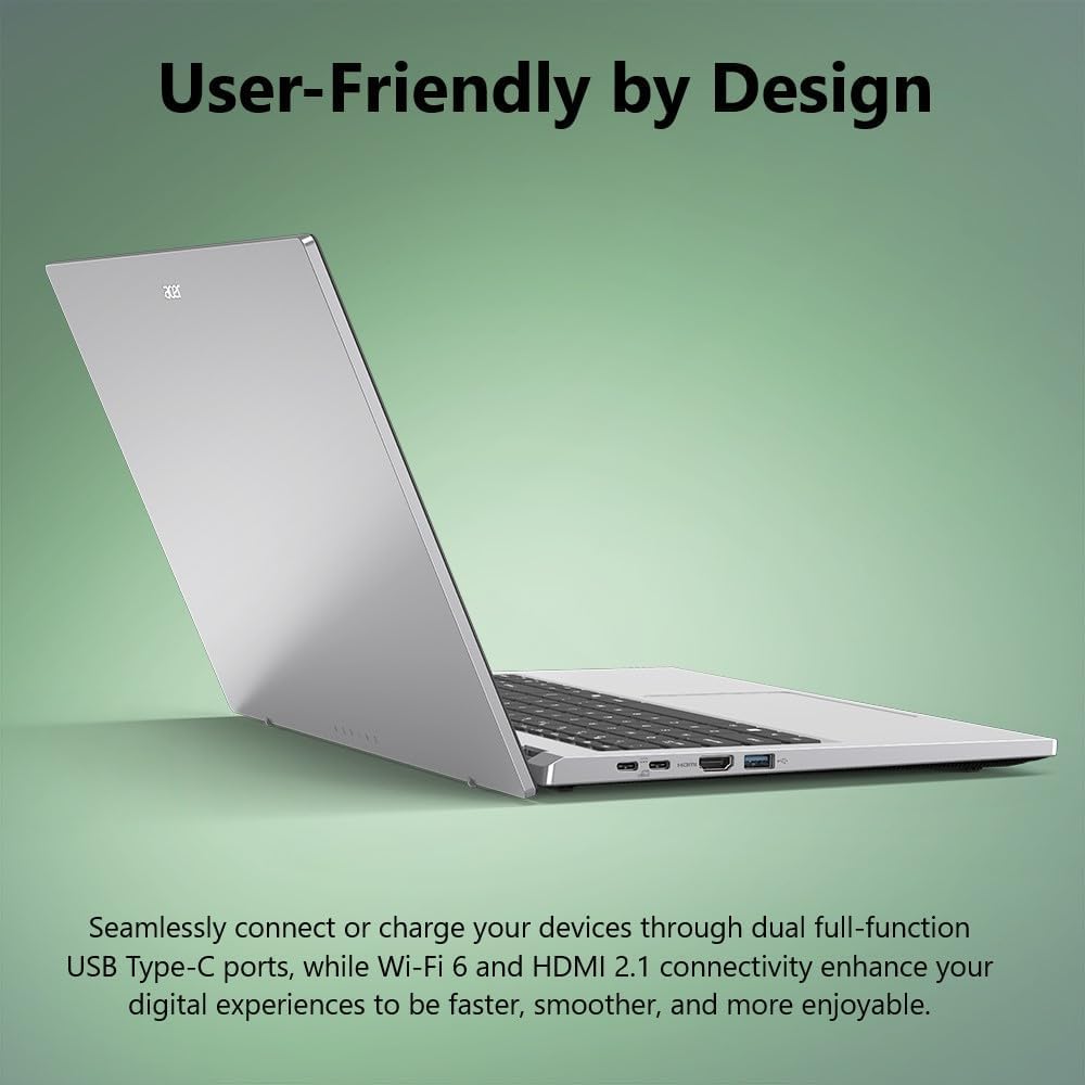 acer Computer portatile Aspire Go 15, IPS Full HD da 15,6", processore Intel Core 3 N355, 8 GB di RAM 256 GB SSD, Windows 11 con Copilot AI, batteria a lunga durata, leggero, per studenti (8 GB di RAM