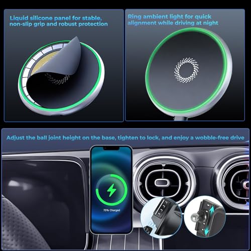 Erivis Magnetic Wireless Charger Phone Mount for Mercedes Benz by Erivis - Used condition - Image 6
