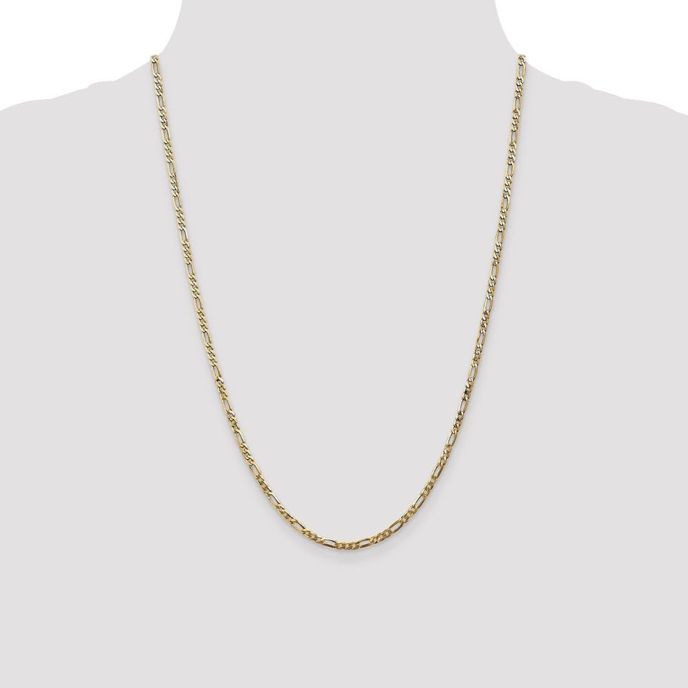 Leslie's Real 14kt Yellow Gold 2.75mm Flat Figaro Chain; 24 inch; Lobster Clasp