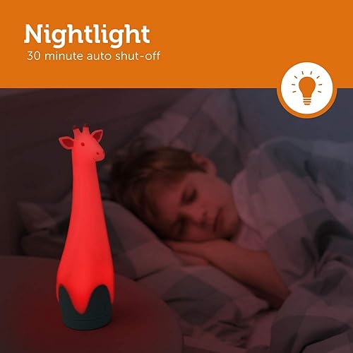 Miniatura 3 de Zazu Kids Luz nocturna antorcha lámpara jirafa juguete - linterna azul y luz de noche, inalámbrico, múltiples opciones de color LED, apagado
