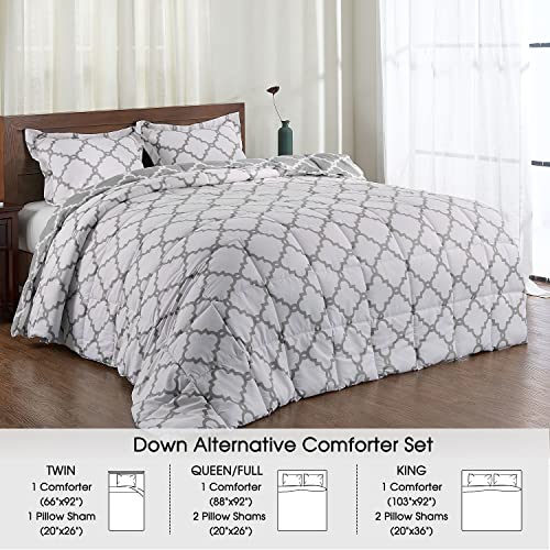 Basic Beyond Down Alternative Comforter Set (Twin, Grey) - Reversible Bed Comforter With 1 Pillow Sham For All Seasons #TOP1