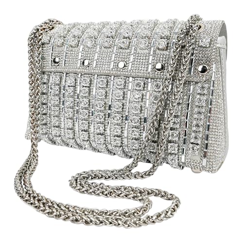 Pochette en strass portable avec fermeture aimantée