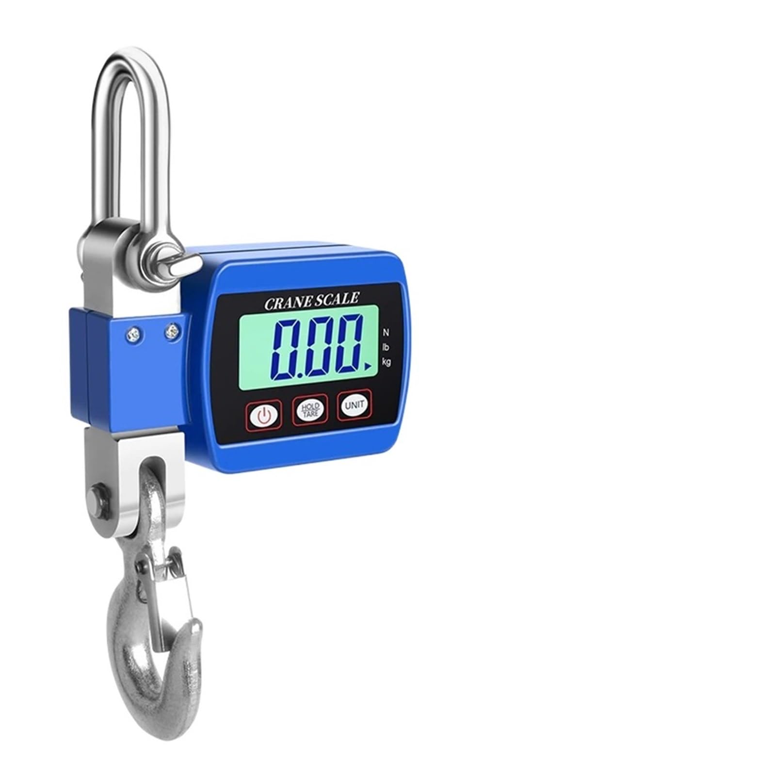 Gqnblvhzupdm 500Kg Blue Crane Scale, 0.05~500Kg/1100Lb Handheld Digital Industrial Hanging Crane Scale With Hook Electronic Weighing For Farm Fishing Factory