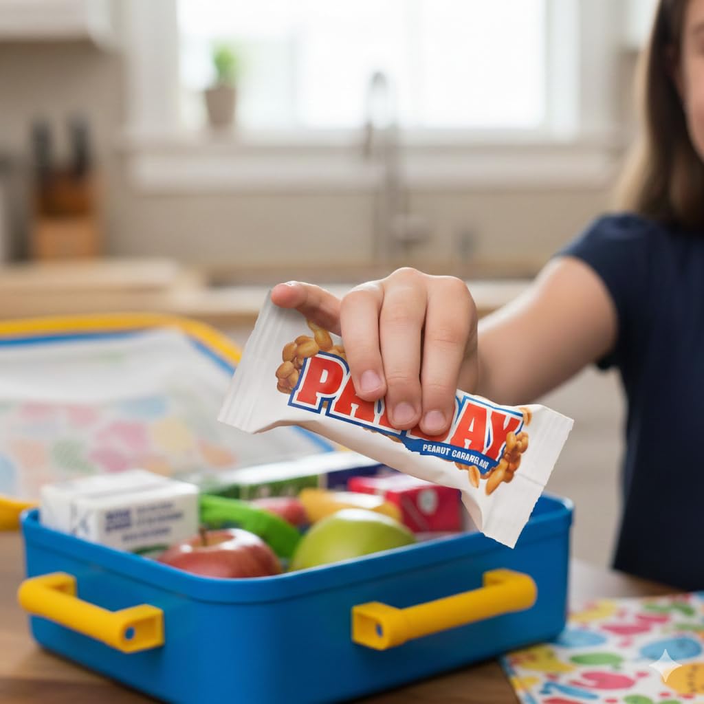 PaydayPeanut Caramel Bar Fun Size, Candy Bulk Bag, 2 Pounds of Individually Wrapped Candy Bars Peanut & Caramel Candy 2 lb