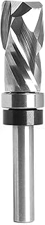 Spiral Flush Trim Router Bit 1/4 Shank by PROMSA, Ultra-Performance Compression Top Bearing Router Bit, Solid Carbide Trim Router Bits, Flush Cut Router Bit for Wood Trimming, Up-Down Cut