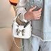 Mini Crossbody Purse, Bow Magnetic Buckle Handbag Shoulder Bag Great Gift Idea for Little Girls (White)