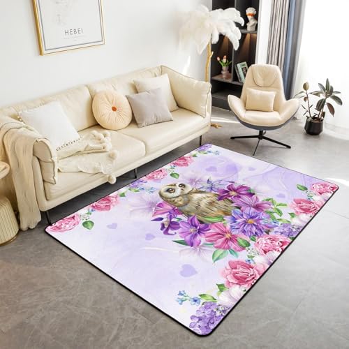 Salon Grand Tapis Salle Enfants Petits Tapis Chouette des Animaux Enfants Chambre Tapis 3D Imprimer Salle De Bain Cuisine Tapis Antidérapant Paillassons 90 X...