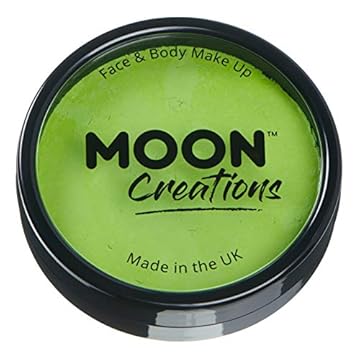 Moon Creations Pro Face & Body Makeup | Light Green | 36g | Professional Colour Paint Cake Pots for Face Painting | Face Paint For Kids, Adults, Fancy Dress, Festivals, Halloween