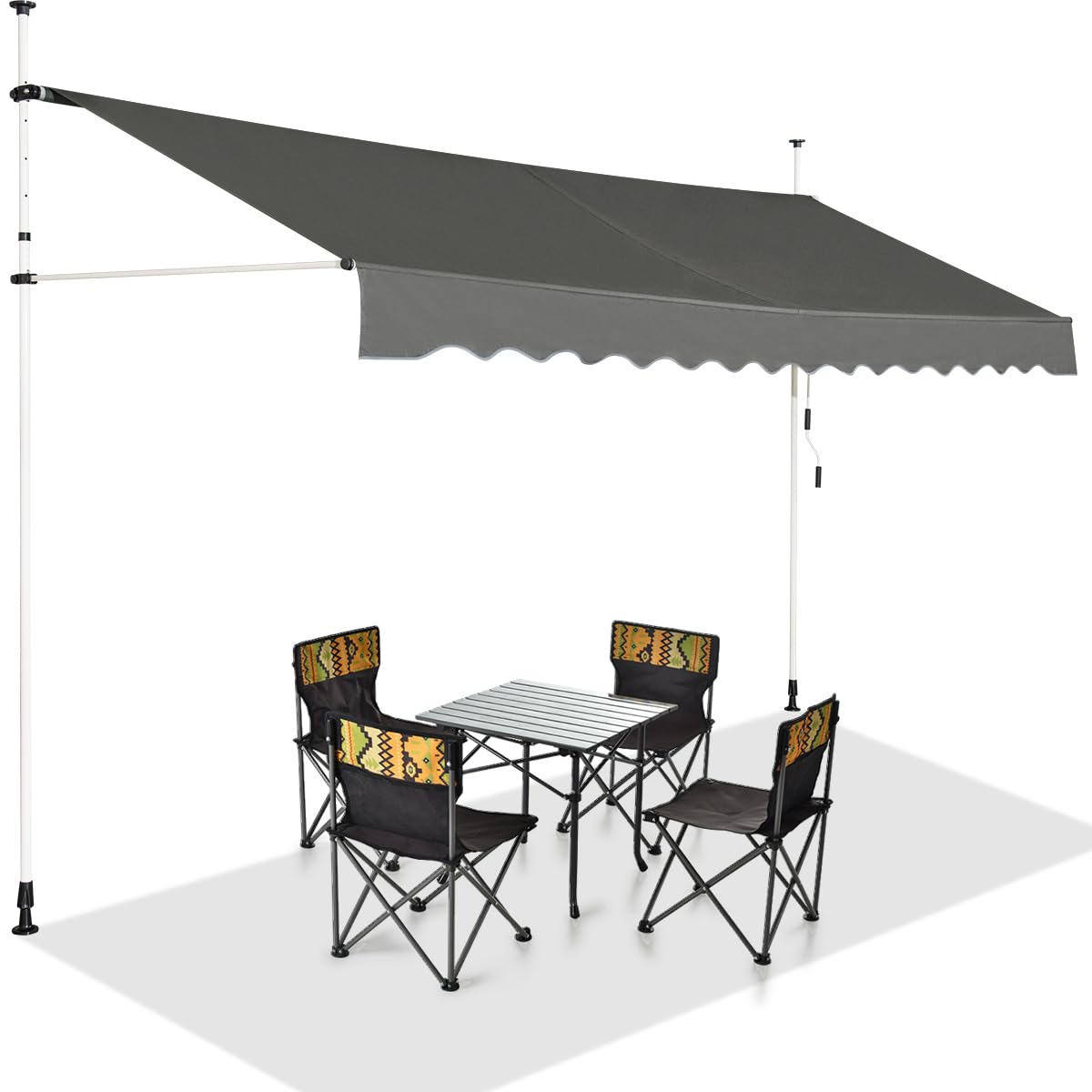 markise 400 cm breit COSTWAY Klemmmarkise breit, Balkonmarkise ohne Bohren, UV-beständig, höhenverstellbar, wasserabweisend, mit Handkurbel, Sonnenmarkise, Sonnenschutz für Balkon, Grau Model:BK6S-S866-Runder Anschlussstecker Wohnmobil Gewinnspiel | GewinnArena vingers