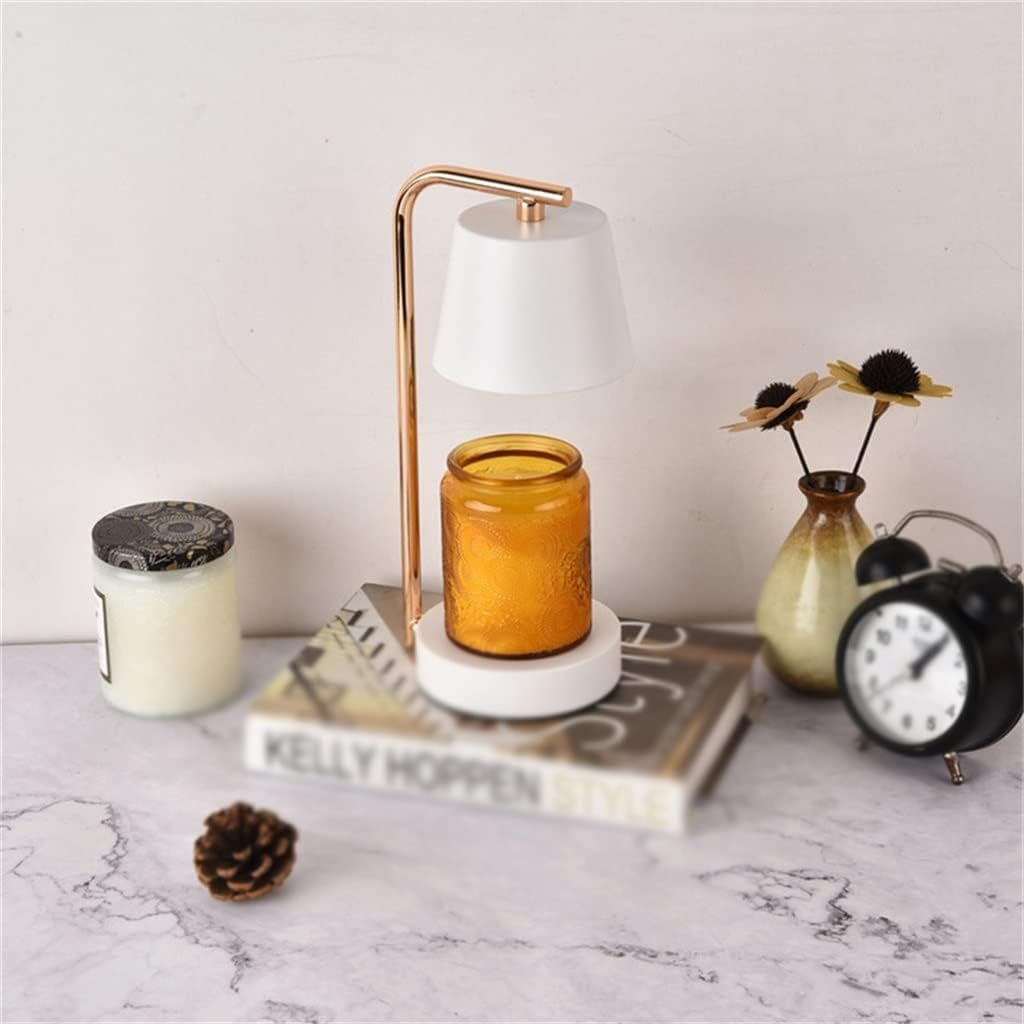 Chauffe-Bougie électrique Blanc à Base Ronde, Lampe chauffante sans Flamme for Salon, café et Maison Lampe de Bureau