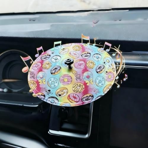 Car Cymbal Air Vent,Musical Car Accessor,Mini Car Crash Cymbals,A Great Gift for Music Lovers,Drummer,Husband,Wife,Friend,Suitable for All Vehicle Types (Sweet Donut 01)