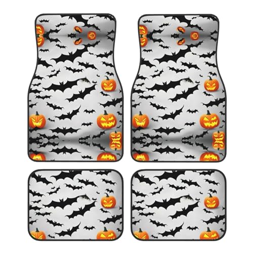 Tapis de voiture d'Halloween universels à motif chauves-souris pour berline et SUV