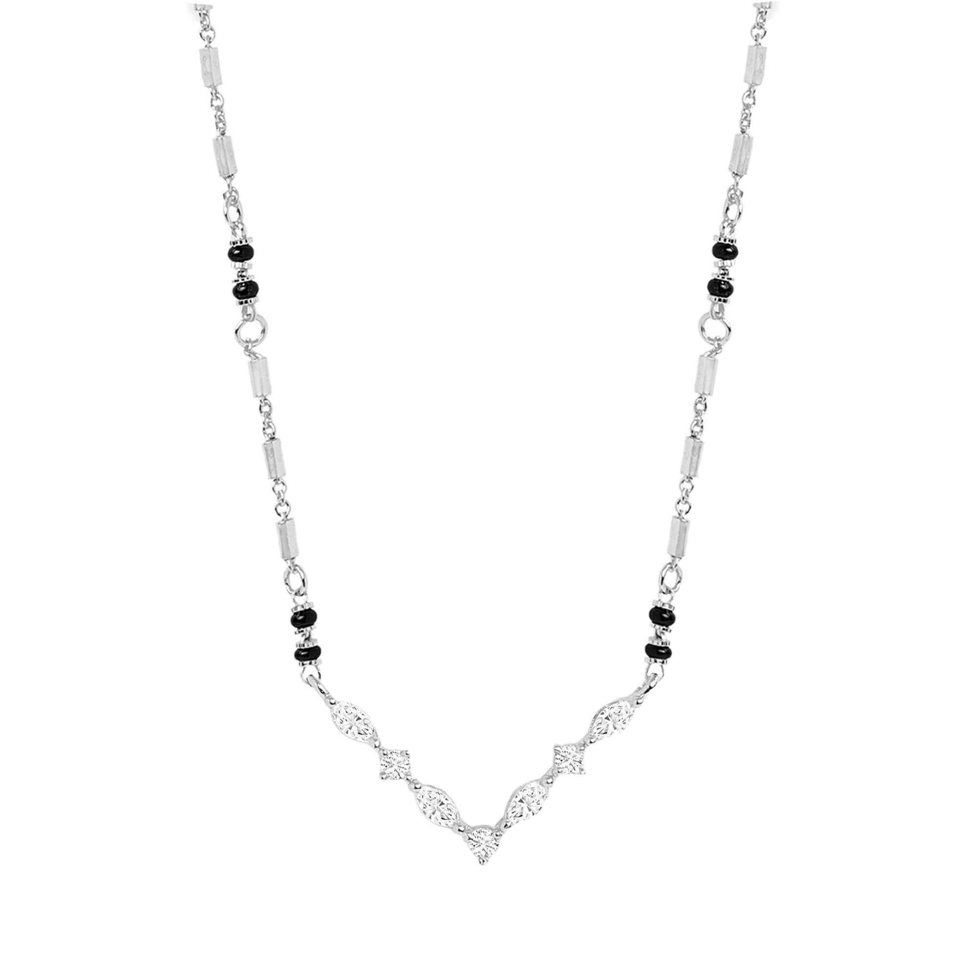 MINUTIAE Silver-Plated Artificial Stones and Beads Mangalsutra for Womens & Girls MNT0399_S (B0D47ZKQKN) Amazon Price History, Amazon Price Tracker