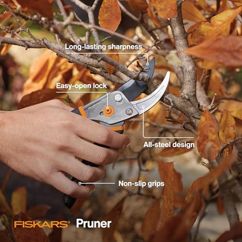 Fiskars Bypass Pruning Shears, 5/8-Inch Cut Capacity Garden Clippers, Gardening Scissors with Sharp, Rust Resistant Steel Blade - Thumbnail 4