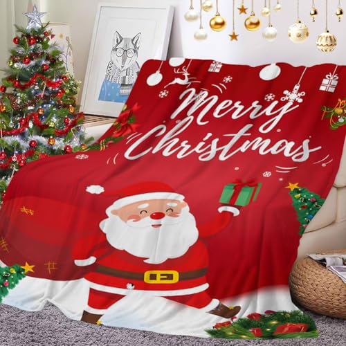 ZesGlyxyr Weihnachtsdecke, Plüsch Kuscheldecke Weihnachten, Flauschig...