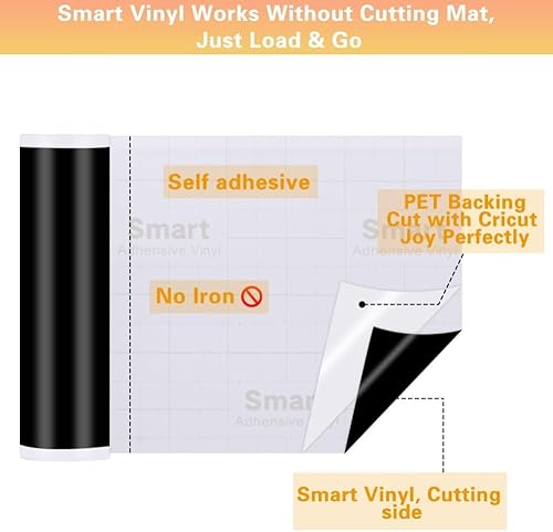 Miniatura 3 de Vinilo inteligente permanente para máquina Cricut Joy, vinilo YOFONE no requiere alfombrilla de corte, 5.5 x 120 pulgadasrollo (plateado)