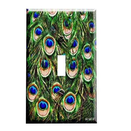Peacock Feather Print Switchplate - Switch Plate Cover