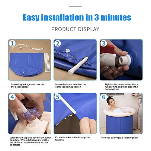 70 x 70 cm, pieghevole, vasca da bagno gonfiabile