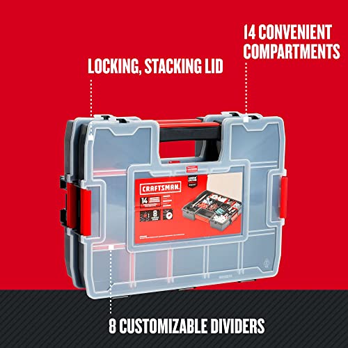 Image of CRAFTSMAN Tool Organizer, 2-Packs with 14-Compartments, Lid Includes Secure Latch (CMST60944M)