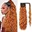 Corn Wave Ponytail Extension Clip in - 22 Inch Long Wavy Curly Wrap Around Pony Tail Heat Resistant Synthetic Hairpiece for Women (Orange 18C)