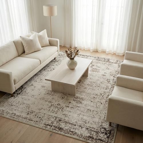 Unique Loom Sofia Collection Area Rug - Casino (9' x 12' Rectangle, Beige/ Tan)