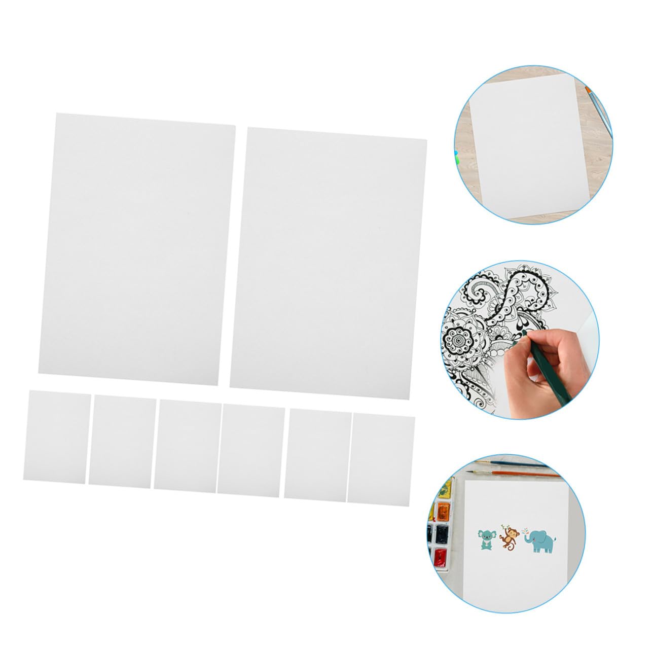 DECORNIJIA 100 Blatt Aquarellpapier für Kinder und Schüler Weißes Papier 160g Geeignet für Graffiti und Heimgebrauch Wasserfeste Malvorlagen für Kreative Aquarellzeichnungen