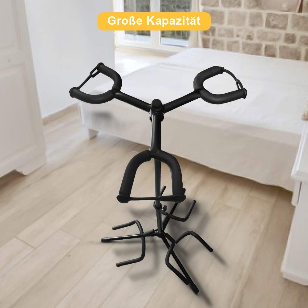 Gitarrenständer, Pujuas 3-fach Faltbarer Gitarrenständer Metall Stativ Guitar Stand für Konzertgitarre, Westerngitarre, Akustikgitarre
