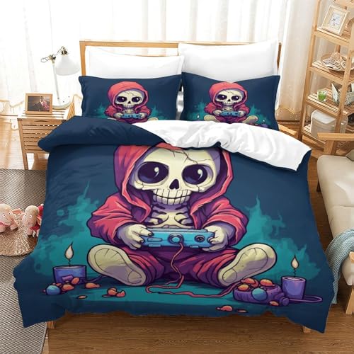 Housse de couette imprimée 3D zippée facile à enfiler