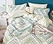 SLEEPBELLA Comforter King Size, 600 Thread Count Cotton Yellow & Dark Blue Bohemian Pattern Printed on White Reversible Comforter Sets,Down Alternative Bedding Set 3Pcs (King, Teal Geometric)