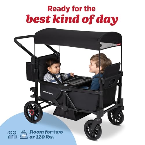 Image of Radio Flyer Voya 2.0 2-Seat Stroller Wagon, for Kids 6+ Months, Lightweight