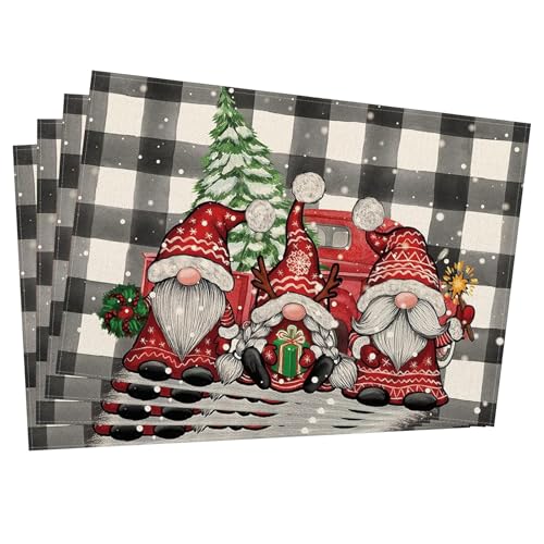 Weihnachten Tischsets 4er Set, rutschfeste Platzsets 45x30cm,...