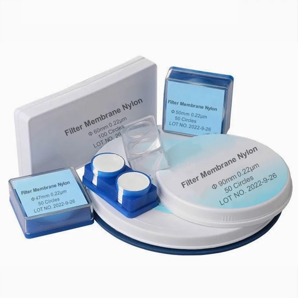 Lot de 50 filtres circulaires à membrane microporeuse, disponibles en plusieurs diamètres (13, 25, 60, 90 et 100 mm), avec une porosité 0,22,45 µm Équipements de laboratoire