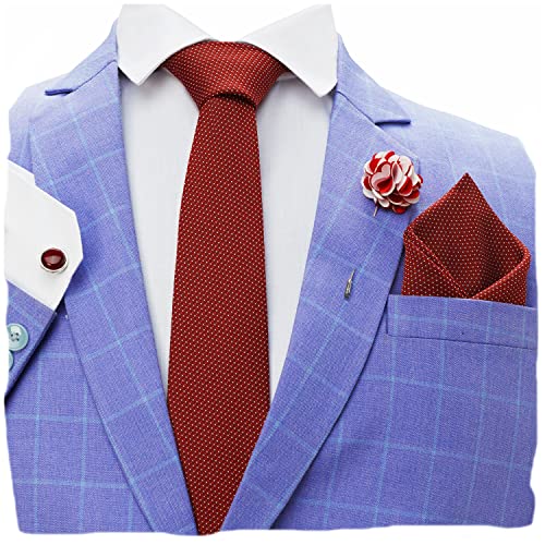 Image of BLACKSMITH Tie, Cufflink, Pocket Square, Lapel Pin, Set of 4 for Men [ Free Size ]