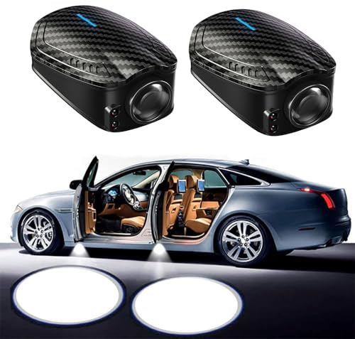 NewL 2x Logo Personnalisé Projecteur Sans Fil Lumières d'Accueil de Porte de Voiture Lumières d'Ombre Fantôme LED - Accepte Logo Personnalisé (logo...