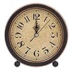 Analog vintage alarm clock silent small bedside desk clock battery operated for table living room decor shelf gift clock  urban country home decor
