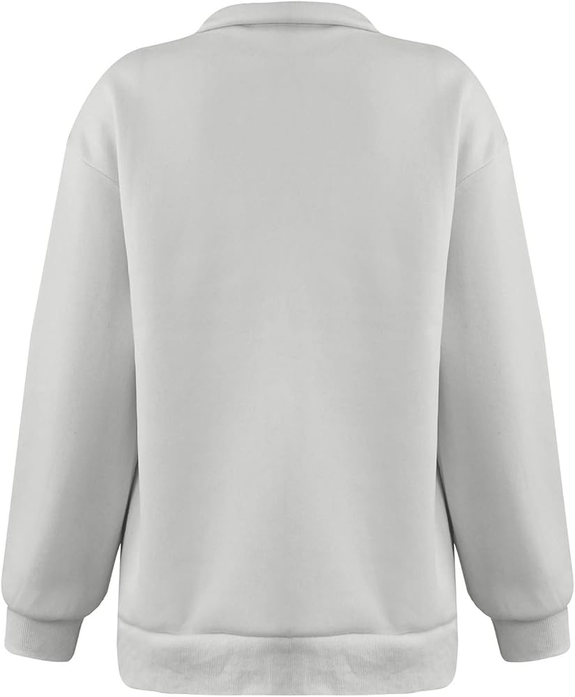 SdGgsgv 3/4 Zip Pullover Womens Oversized Sweatshirt Comfy Fleece