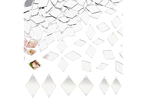 PH PandaHall 300pcs 3 Sizes Silver Sew on Mirrors Acrylic Sew on...