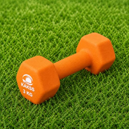 Image of KAKSS Cast Iron Neoprene Coated Dumbbell With Stand (19Kg(2.5kg+3kg+4kg N Pair))