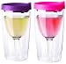 Vino2Go Double Wall Acrylic Tumbler with Purple and Pink Lids, 10 oz, Pack of 2