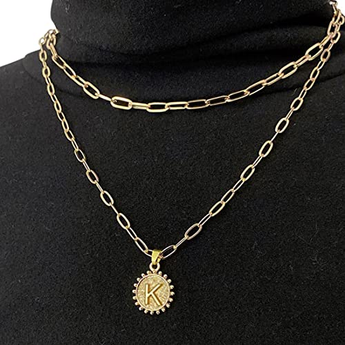 Layered Necklace K Plated Alphabetical Jewellery