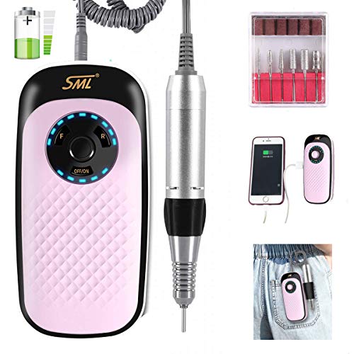 35000 rpm Portable Electric Nail Drill Machine 11.1V Rechargeable Battery Professional Nail Drill Manicure Pedicure Electric Nail File for Acrylic Gel Nails Christmas Gifts for Women Girls