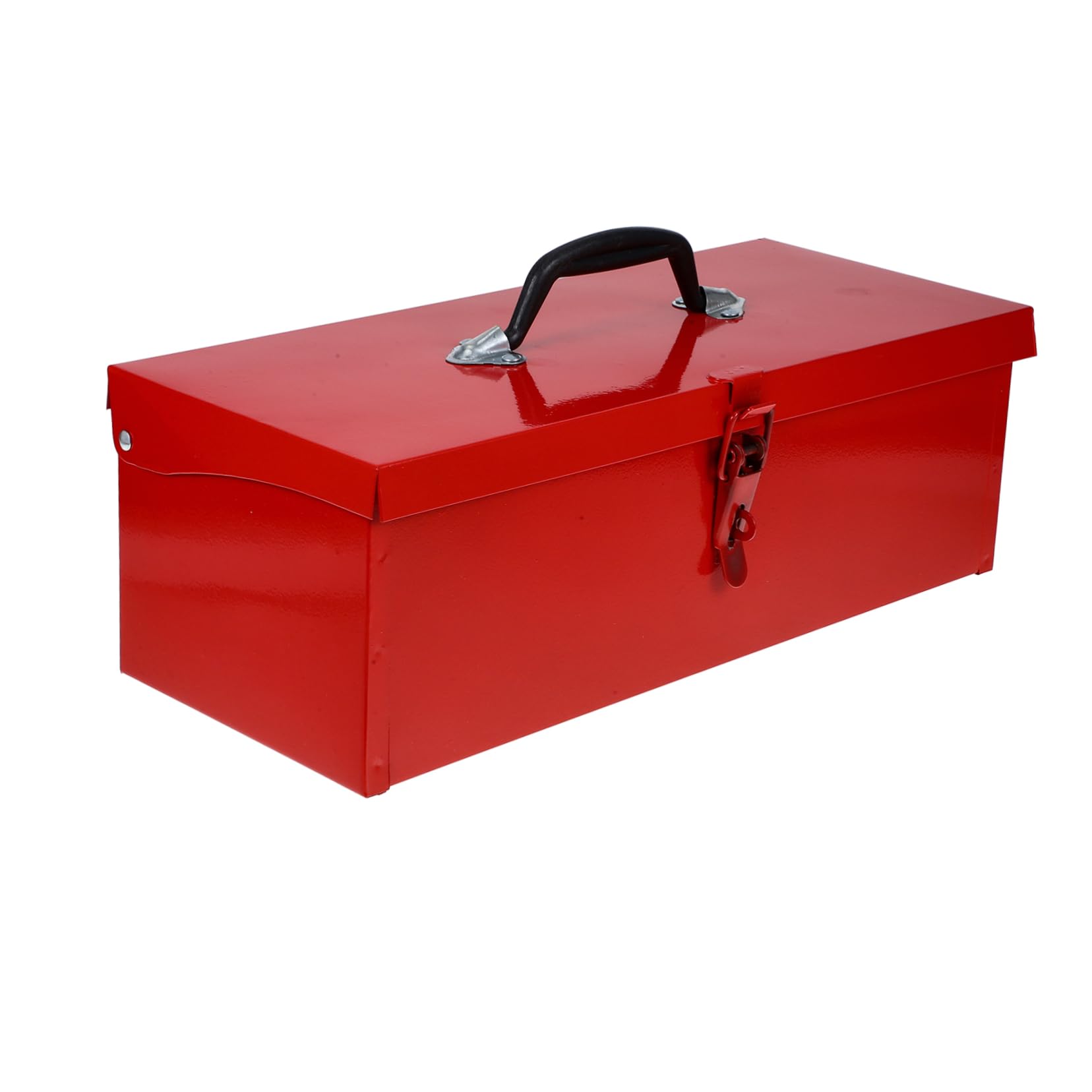Contenitore Attrezzi Metallo Rosso in Lamiera, Portatile Fibbia | Scatola Attrezzi, Scatola Porta Attrezzi in Ferro, Chiusura e Maniglia Comoda Stile Casuale