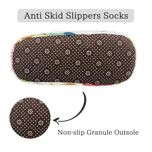 Cute Cartoon Owl Colorful Slippers for Women Slipper Socks Soft Fuzzy House Slippers Shoes for Indoor Bedroom, Winter Cozy Christmas Gifts4