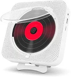 Toca CD Portatil Controle Remoto CD Player Portatil Display LED Radio CD Player Bluetooth Mini Radio Toca CD Rádio FM Alto-Falantes Duplos Integrados Temporizador Compatível com Fones Ouvido,110-200V