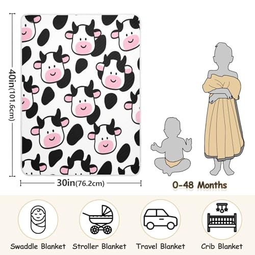 Custom Cute Cow Black White Pink Blanket for Soft para personalizar cat Baby Blanket with Name for Newborns, Infants, & Toddlers 30x40in cobijas para personalizadas3